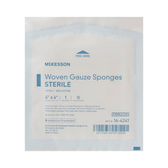 Gauze Sponge McKesson 4 X 4 Inch 12-Ply Sterile 1 per Pack,  Packaging Type- Case