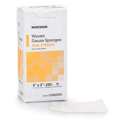 Gauze Sponge McKesson 3 X 3 Inch 8-Ply NonSterile 200 per Pack, Packaging Type- Case