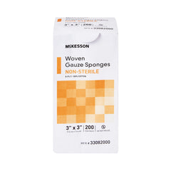 Gauze Sponge McKesson 3 X 3 Inch 8-Ply NonSterile 200 per Pack, Packaging Type- Case