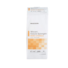 Gauze Sponge McKesson 4 X 4 Inch 16-Ply NonSterile 200 per Pack, Packaging Type- Case