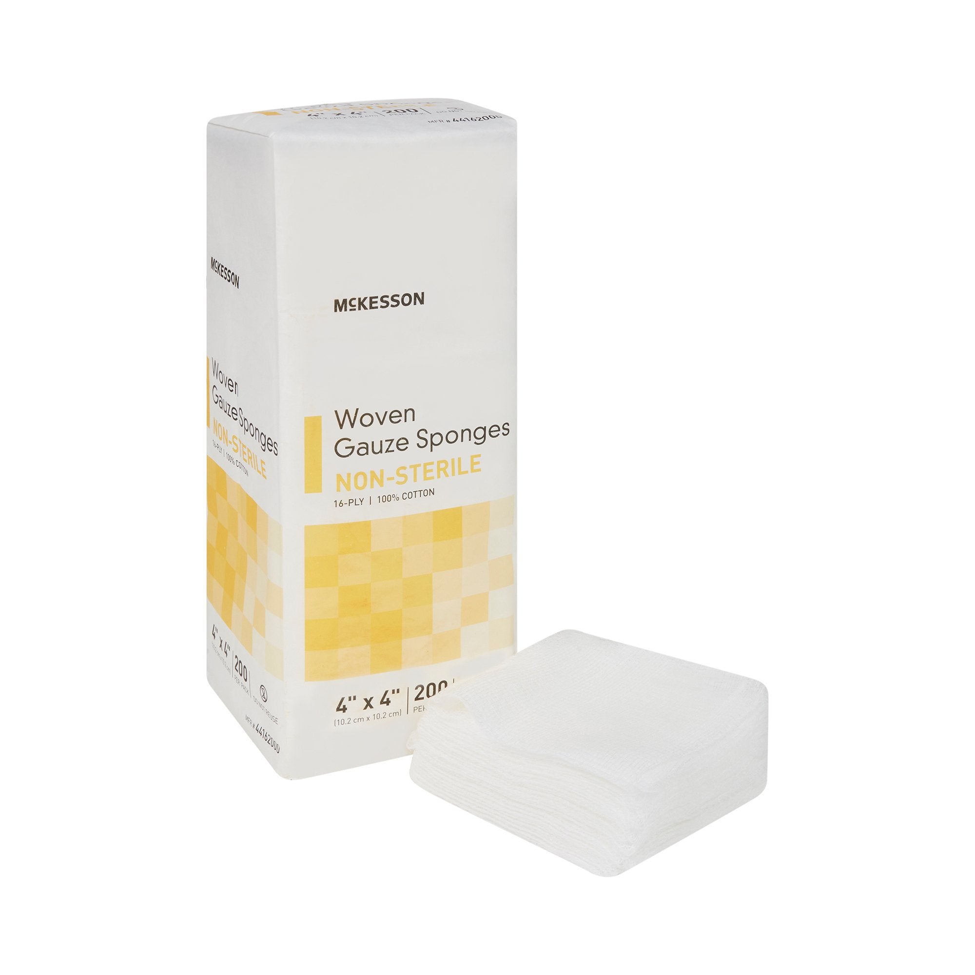 Gauze Sponge McKesson 4 X 4 Inch 16-Ply NonSterile 200 per Pack, Packaging Type- Case