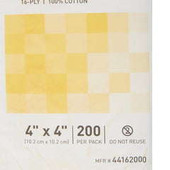 Gauze Sponge McKesson 4 X 4 Inch 16-Ply NonSterile 200 per Pack, Packaging Type- Case