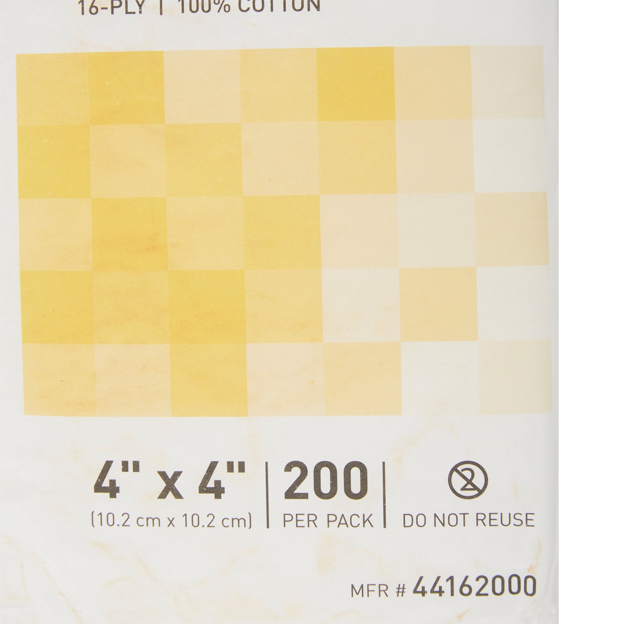 Gauze Sponge McKesson 4 X 4 Inch 16-Ply NonSterile 200 per Pack, Packaging Type- Case