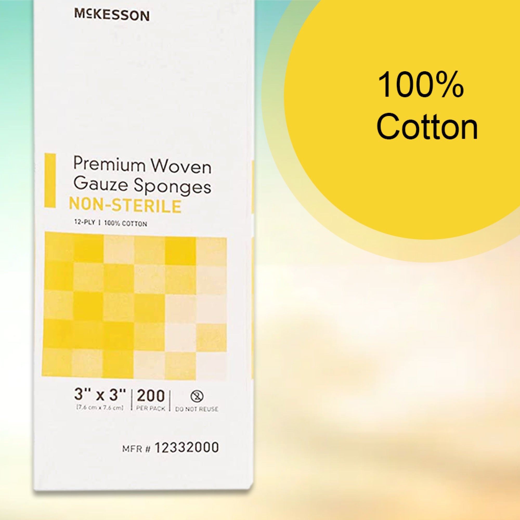 Gauze Sponge McKesson 3 X 3 Inch 12-Ply NonSterile 200 per Pack, Packaging Type- Case