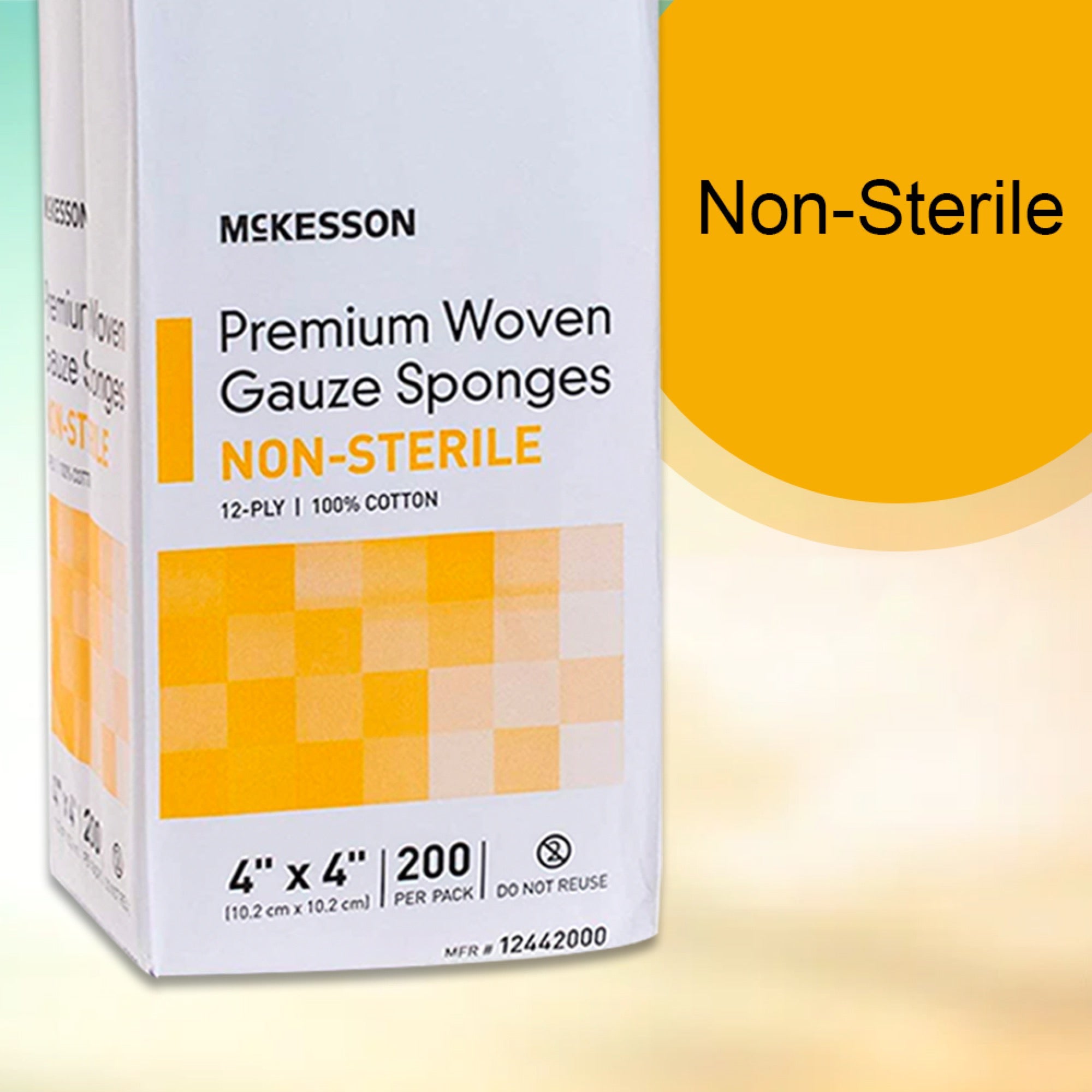 Gauze Sponge McKesson 4 X 4 Inch 12-Ply NonSterile 200 per Pack, Packaging Type- Case