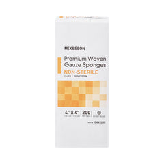Gauze Sponge McKesson 4 X 4 Inch 12-Ply NonSterile 200 per Pack, Packaging Type- Case