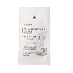 Fluff Bandage Roll McKesson 4-1/2 Inch X 4-1/10 Yard 6-Ply Sterile 1 per Pack, Packaging Type- Case
