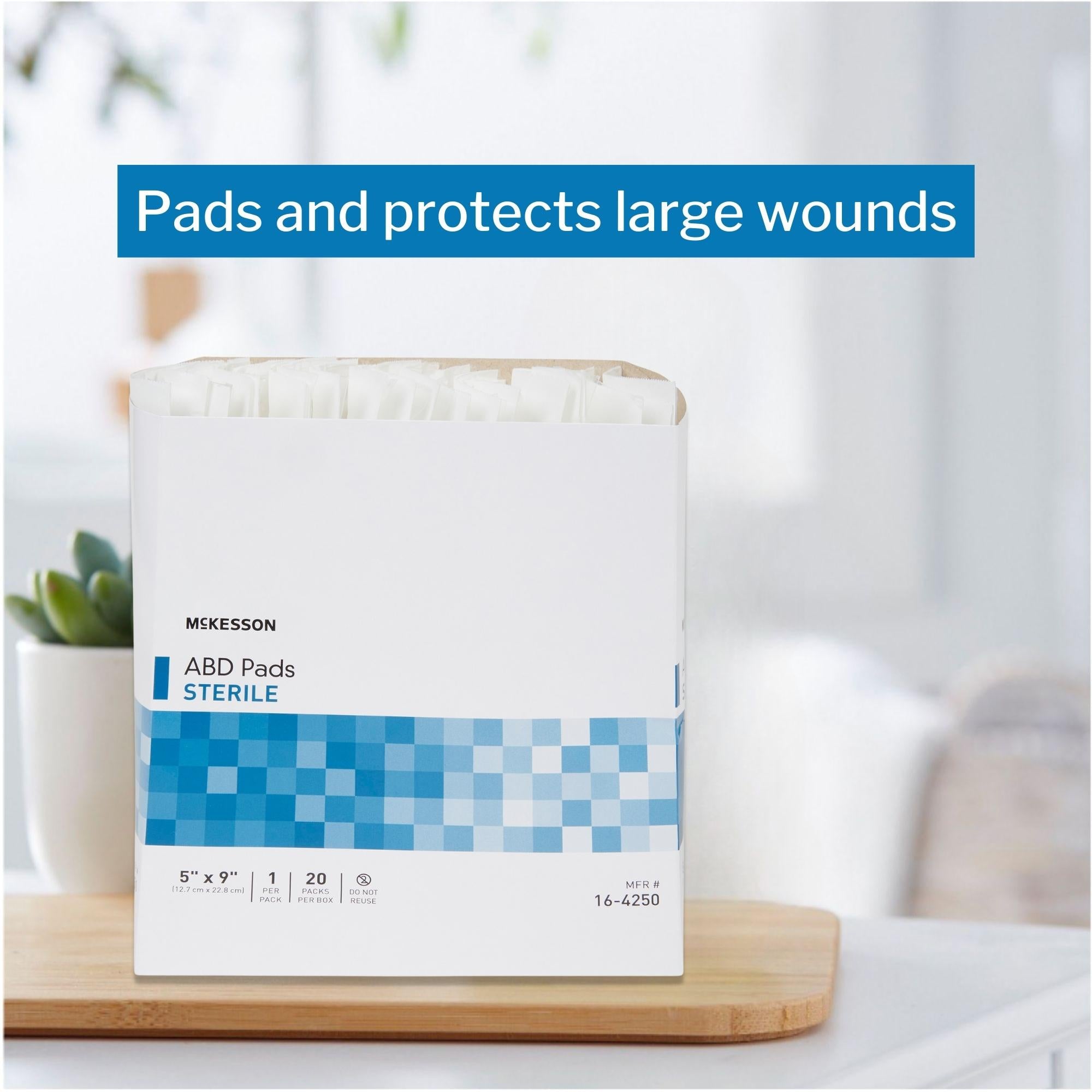 Abdominal Pad McKesson 5 X 9 Inch Sterile 1 per Pack, Packaging Type- Case