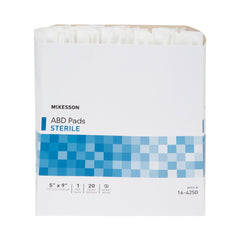 Abdominal Pad McKesson 5 X 9 Inch Sterile 1 per Pack, Packaging Type- Case