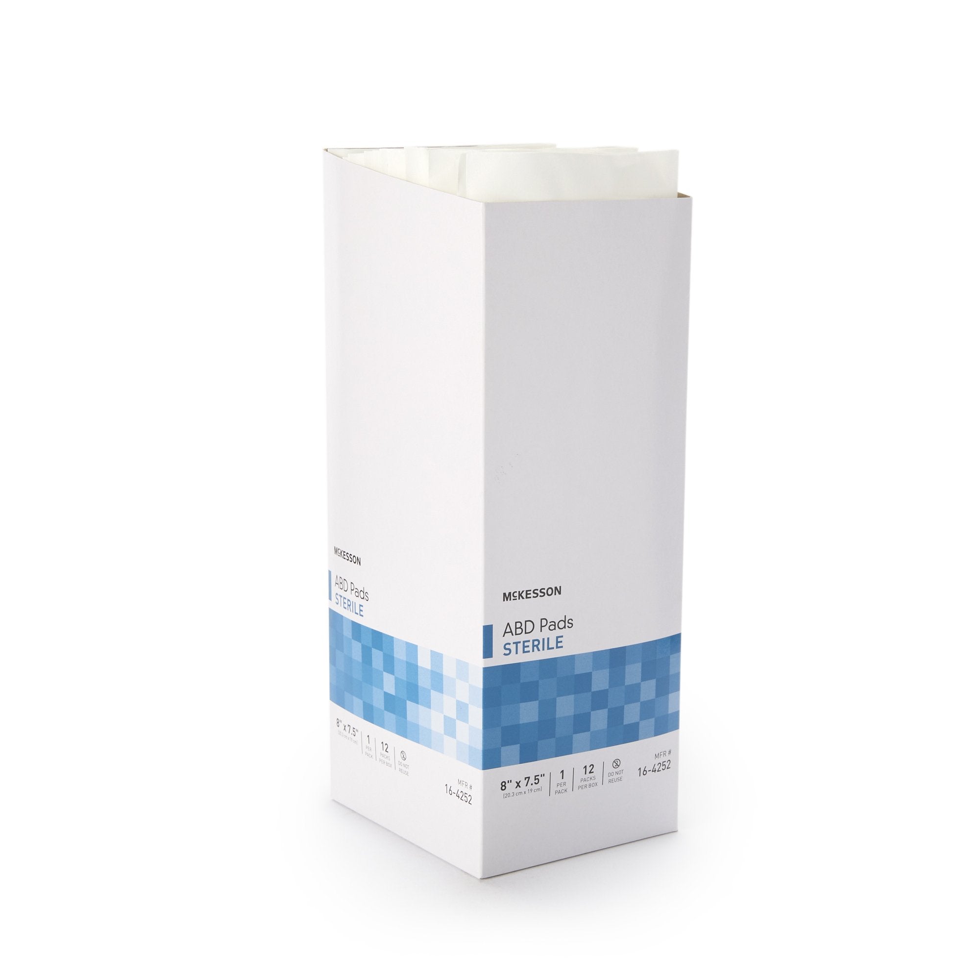 Abdominal Pad McKesson 7-1/2 X 8 Inch Sterile 1 per Pack, Packaging Type- Case