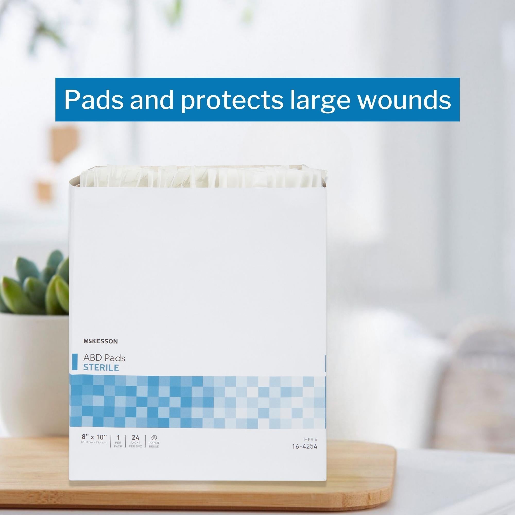 Abdominal Pad McKesson 8 X 10 Inch Sterile 1 per Pack, Packaging Type- Box