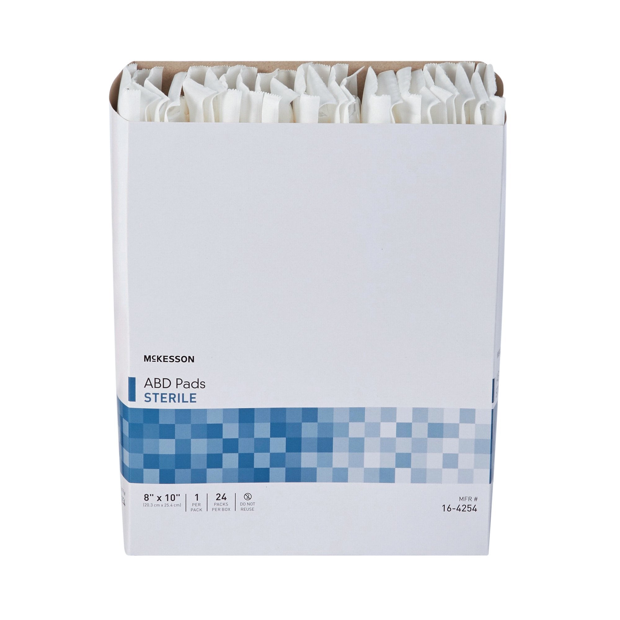 Abdominal Pad McKesson 8 X 10 Inch Sterile 1 per Pack, Packaging Type- Case