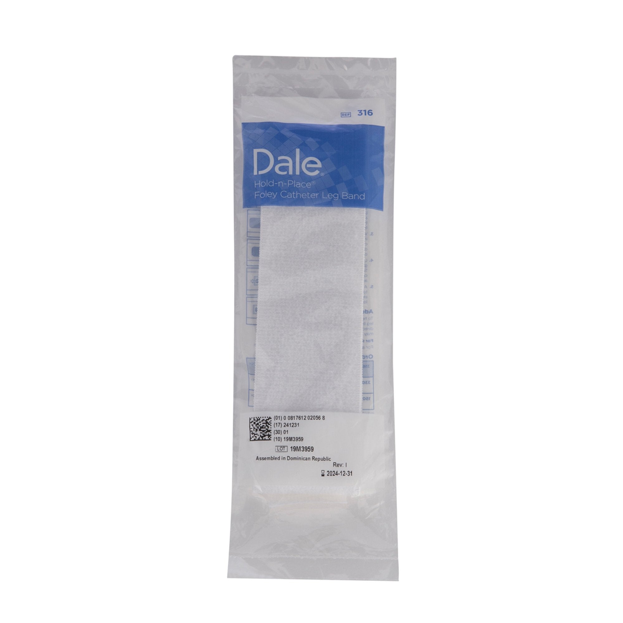 Foley Catheter Holder Hold-N-Place 2 Inch Wide, Exclusive Stretch Material, Velcro Fastener,Packaging Type- Each