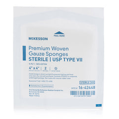 Gauze Sponge McKesson 4 X 4 Inch 8-Ply Sterile 2 per Pack, Packaging Type- Case