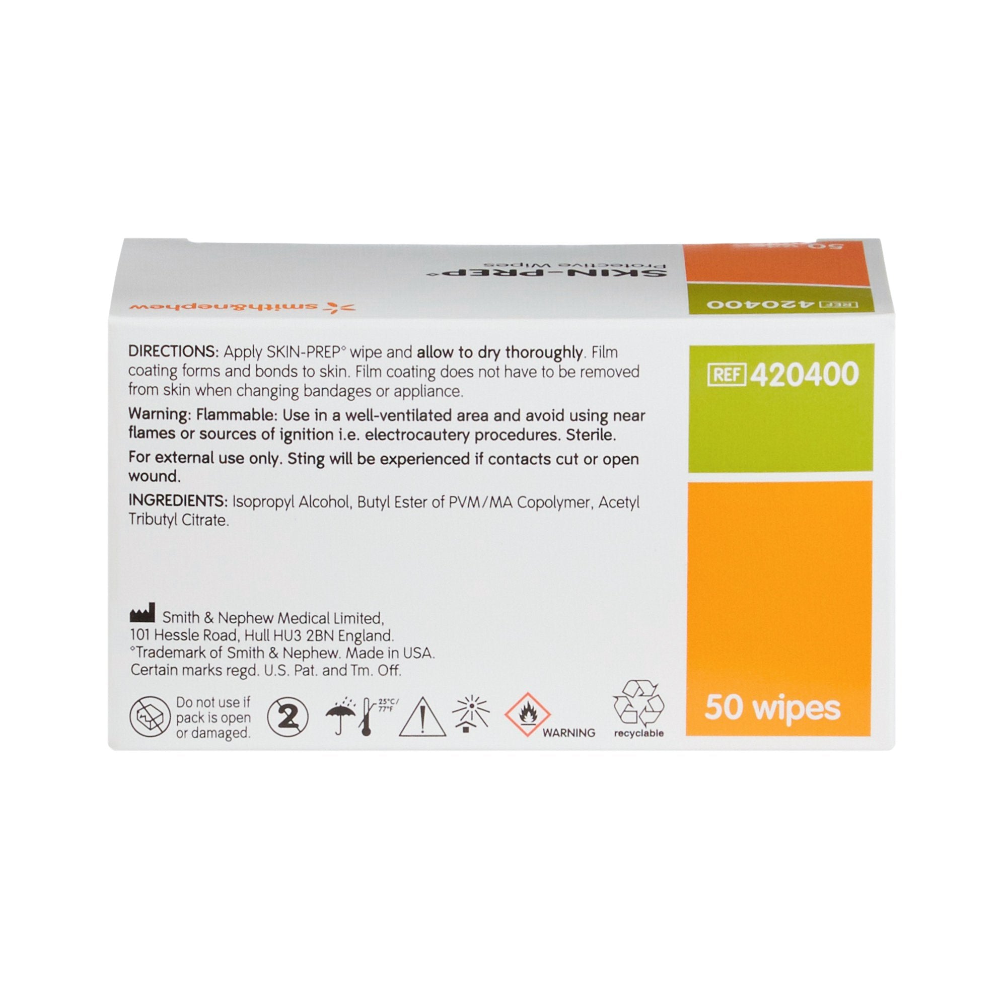 Skin Barrier Wipe Skin-Prep 75 to 100% Strength Isopropyl Alcohol Individual Packet Sterile,  Packaging Type- Each