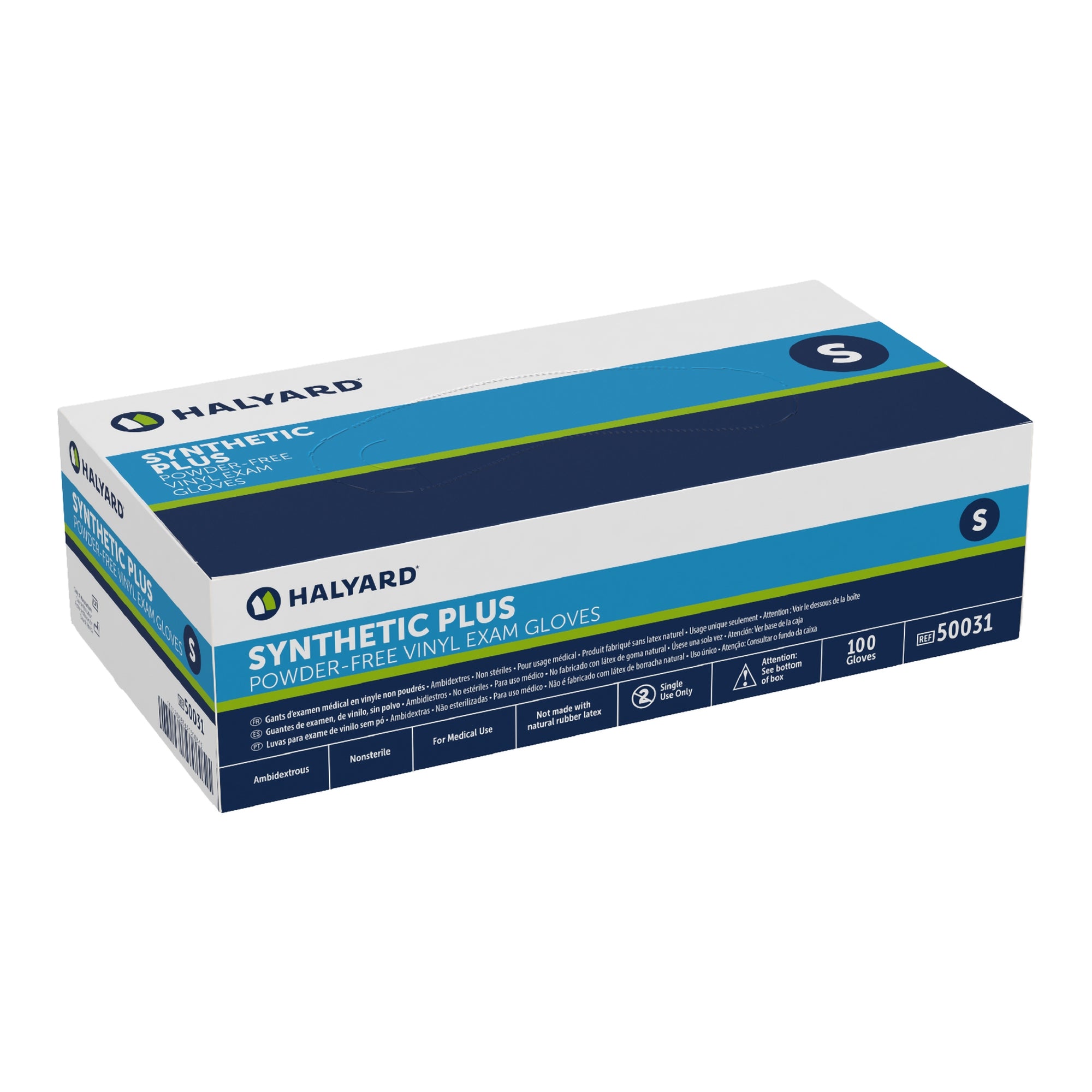 Exam Glove Halyard Small NonSterile Vinyl Standard Cuff Length Smooth White Not Rated | 10Box/Case