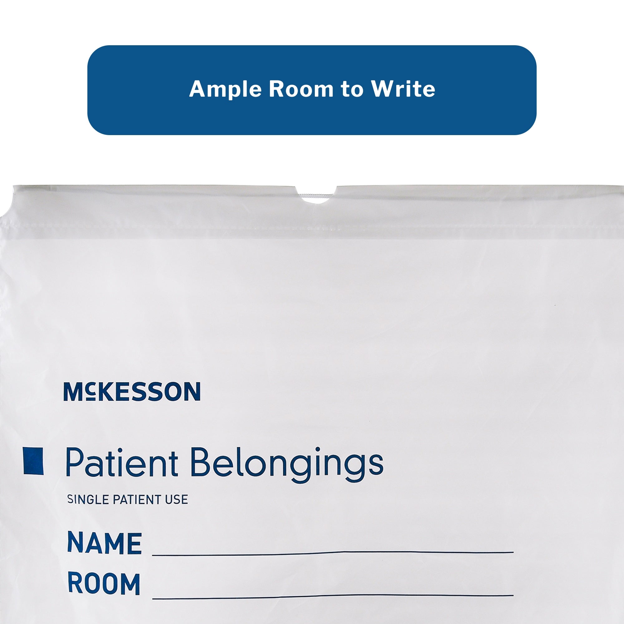 Patient Belongings Bag McKesson 4 X 20 X 20 Inch Polyethylene Drawstring Closure White, Packaging Type- Case