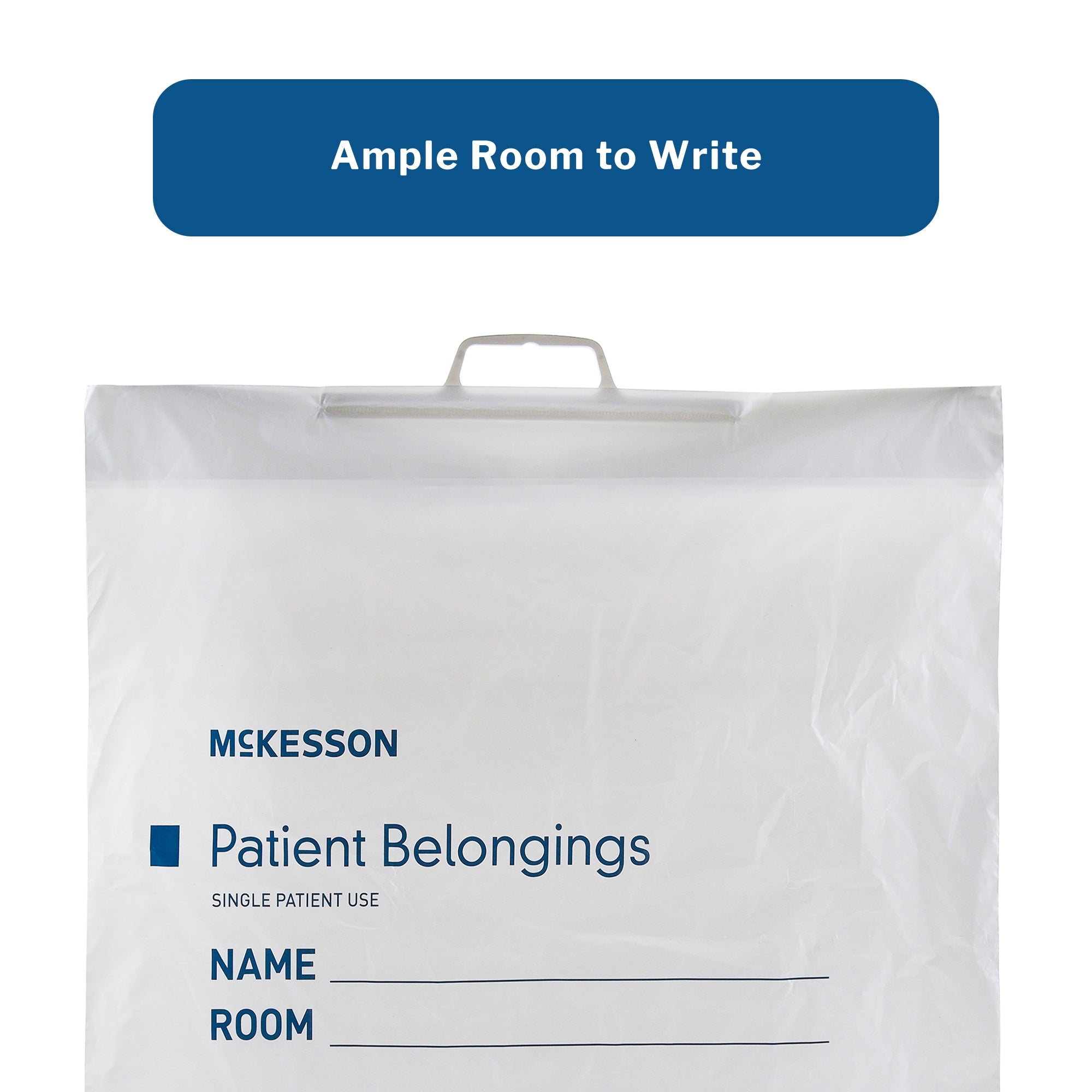 Patient Belongings Bag McKesson 4 X 20 X 20 Inch Polyethylene Snap Closure White, Packaging Type- Each