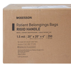 Patient Belongings Bag McKesson 4 X 20 X 20 Inch Polyethylene Snap Closure White, Packaging Type- Case