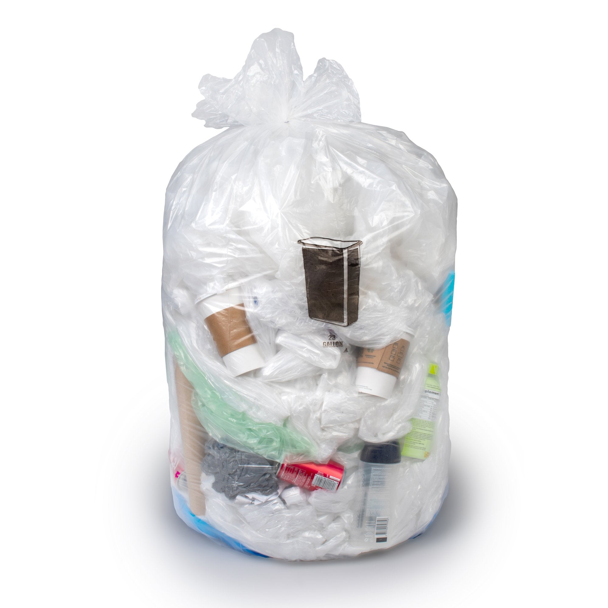45 gallon clear HDPE trash bag