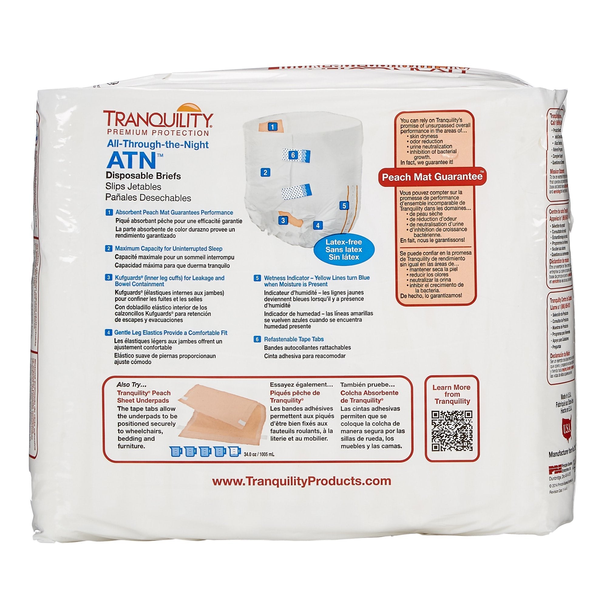 Unisex Adult Incontinence Brief Tranquility ATN Medium Disposable Heavy Absorbency, Packaging Type- Case