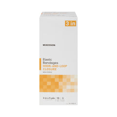 Elastic Bandage McKesson 3 Inch X 5 Yard Single Hook and Loop Closure Tan NonSterile Standard Compression, Packaging Type- Case
