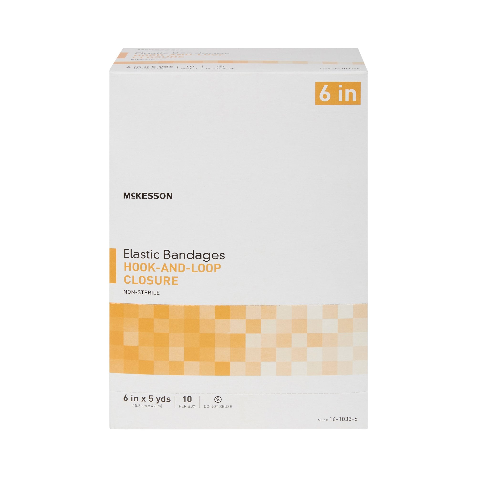Elastic Bandage McKesson 6 Inch X 5 Yard Single Hook and Loop Closure Tan NonSterile Standard Compression, Packaging Type- Case