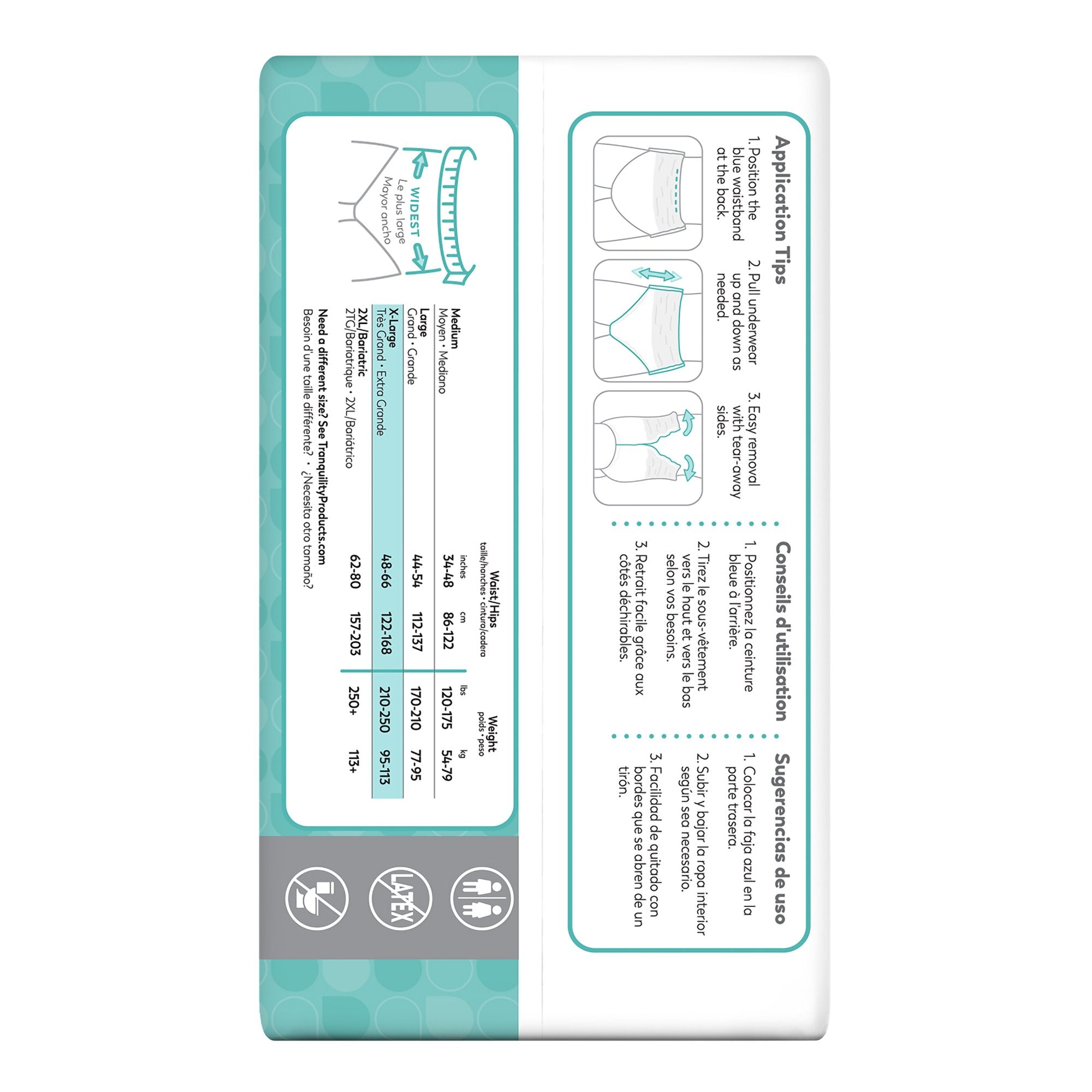 Unisex Adult Absorbent Underwear Tranquility Essential Pull On with Tear Away Seams X-Large Disposable Heavy Absorbency, Packaging Type- Case