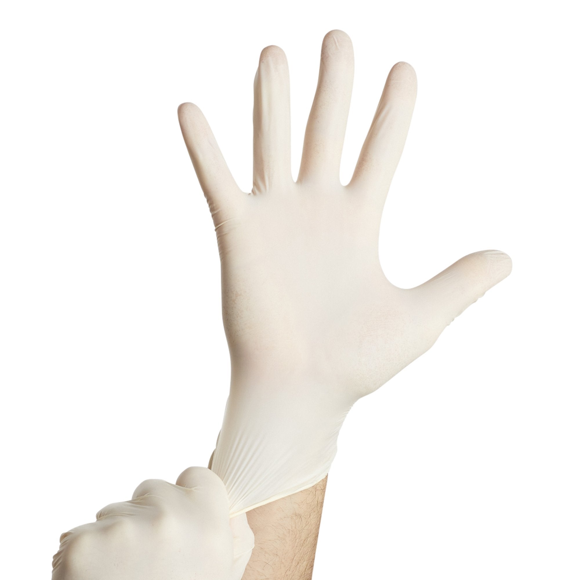 exam glove trilon 2000 pf with mc3 large nonsterile stretch vinyl standard cuff length smooth ivory not rated with prop 65 warning packaging type box