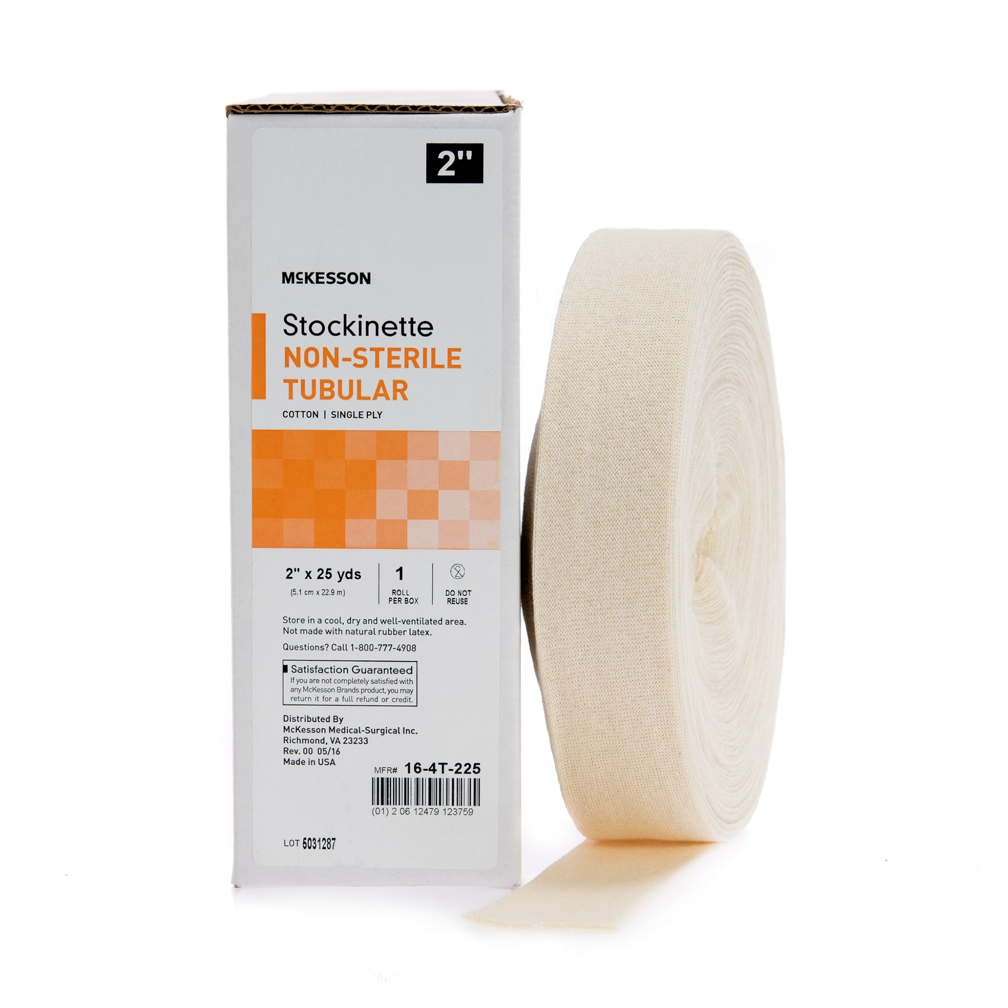 stockinette tubular mckesson 2 inch x 25 yard cotton nonsterile packaging type case