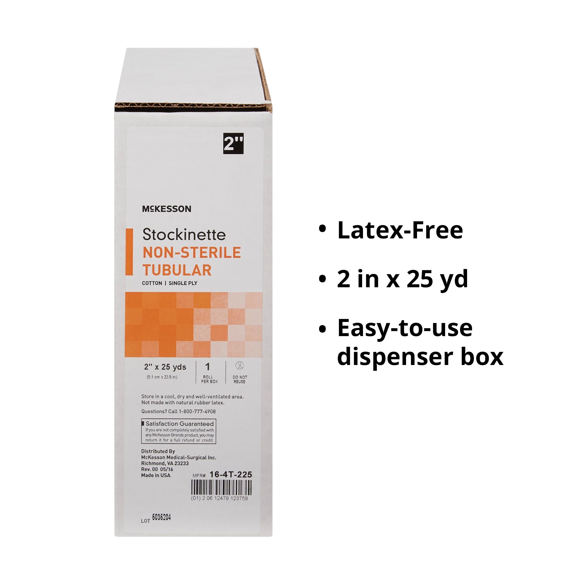 stockinette tubular mckesson 2 inch x 25 yard cotton nonsterile packaging type case