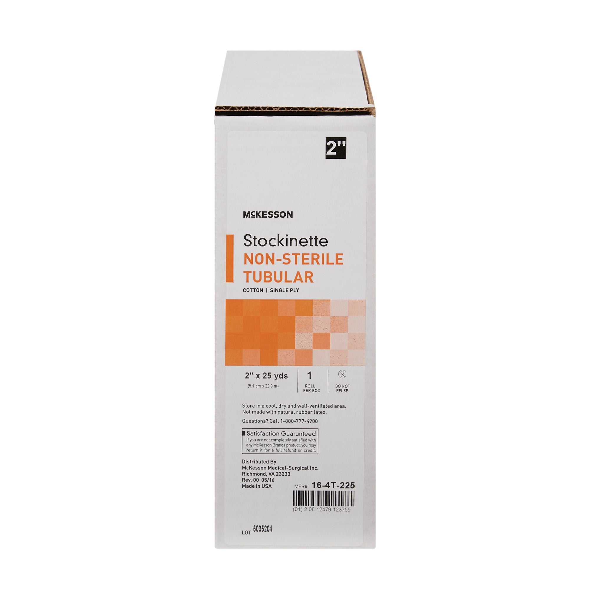 stockinette tubular mckesson 2 inch x 25 yard cotton nonsterile packaging type case