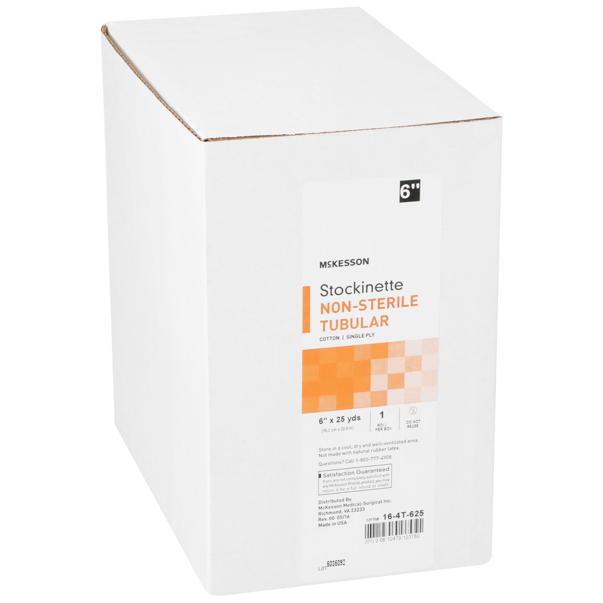 stockinette tubular mckesson 6 inch x 25 yard cotton nonsterile packaging type case