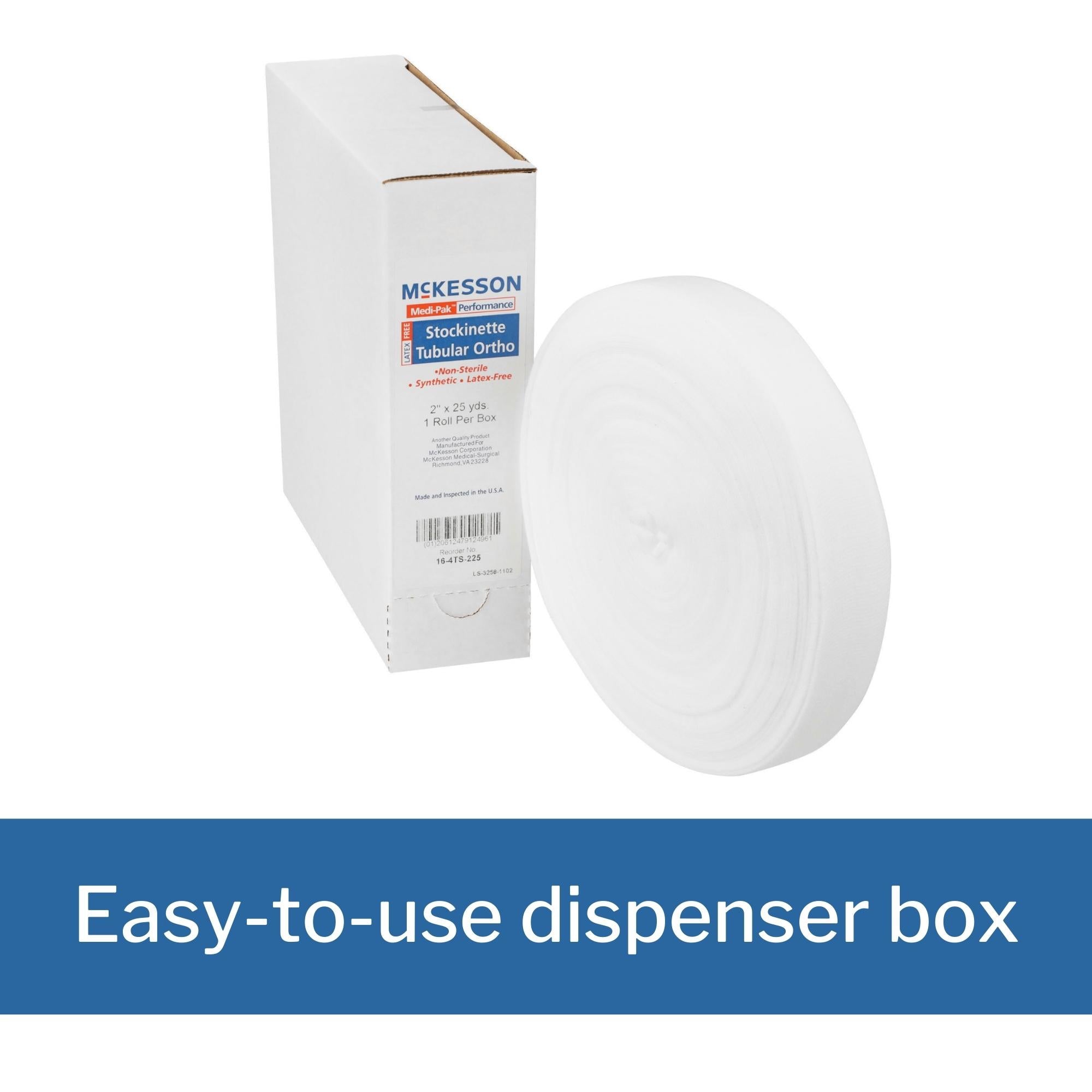 stockinette tubular mckesson 2 inch x 25 yard polyester nonsterile packaging type case