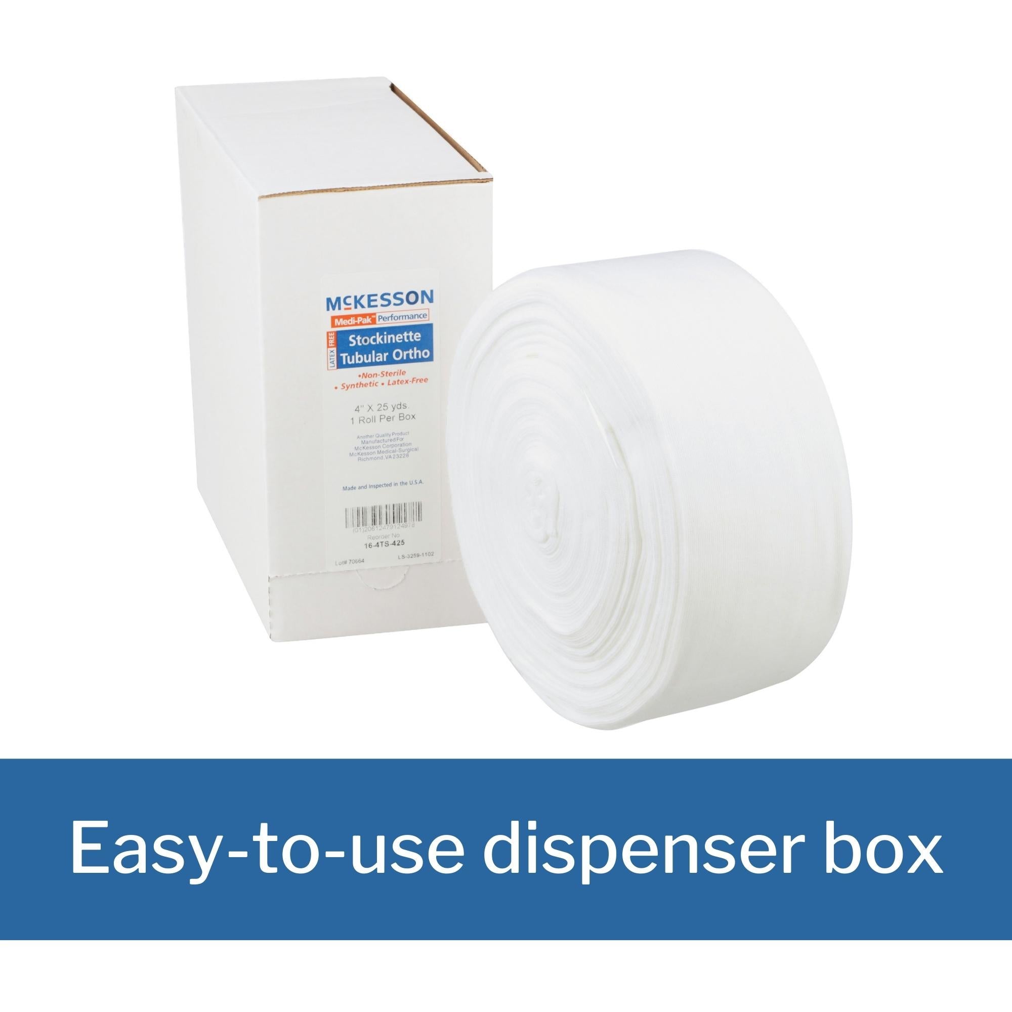 stockinette tubular mckesson 4 inch x 25 yard polyester nonsterile packaging type case
