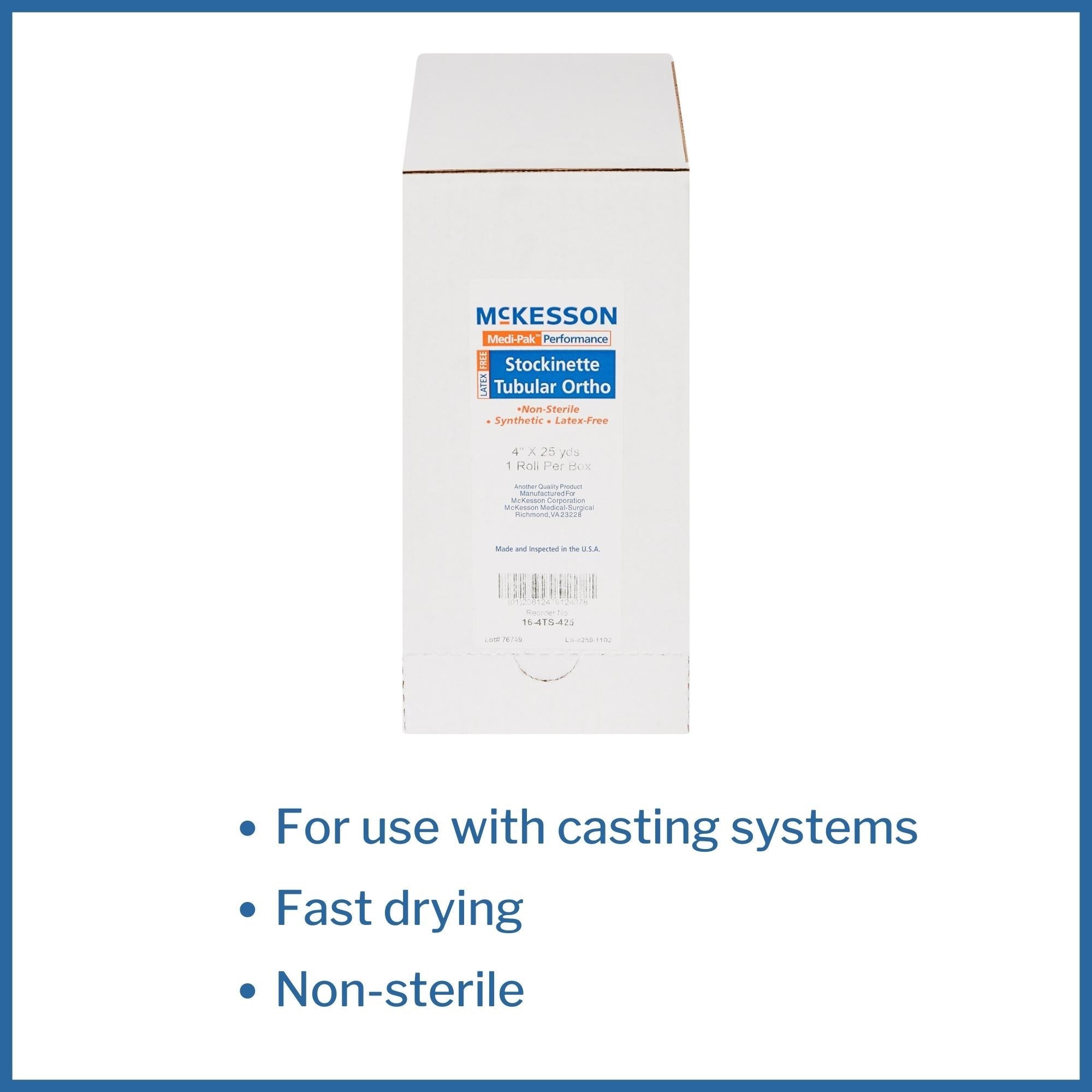 stockinette tubular mckesson 4 inch x 25 yard polyester nonsterile packaging type case
