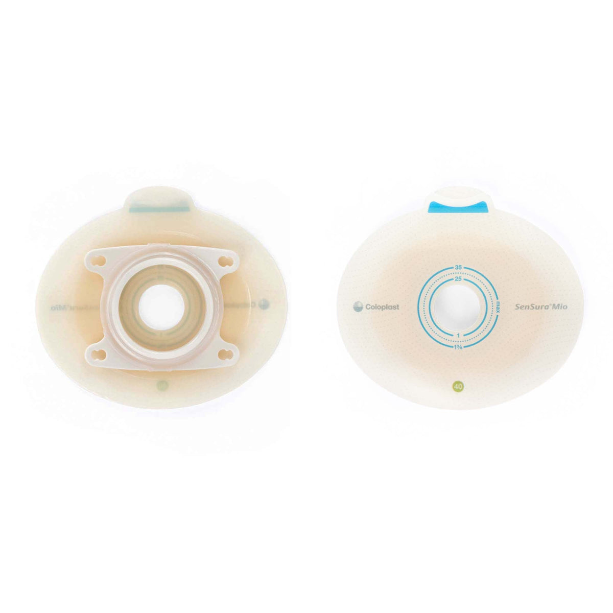 Ostomy Barrier SenSura Mio Click Precut, Extended Wear Elastic Adhesive 40 mm Flange Green Code System 20 to 35 mm Opening | 5/Box 20 · Box of 5