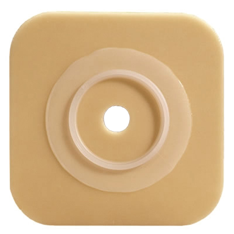Ostomy Barrier Sur-Fit Natura Durahesive Trim to Fit, Extended Wear Adhesive Tape Borders 38 mm Flange Sur-Fit Natura System 4-1/2 X 4-1/2 Inch | 10/Box