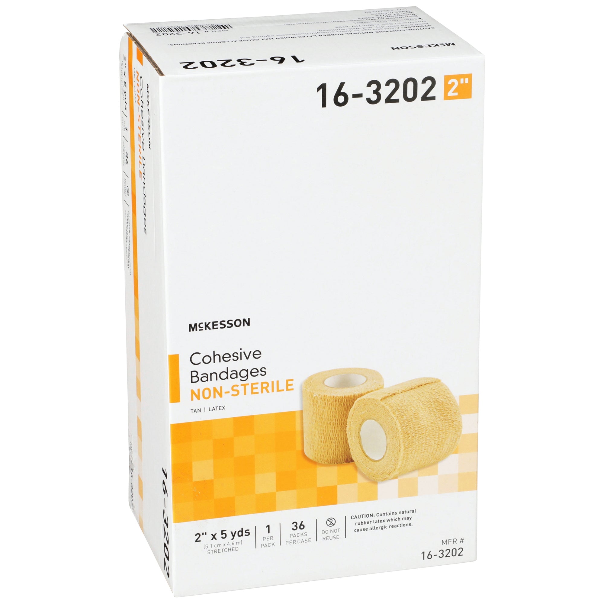 Cohesive Bandage McKesson 2 Inch X 5 Yard Self-adherent Closure Tan NonSterile Standard Compression, Packaging Type- Case