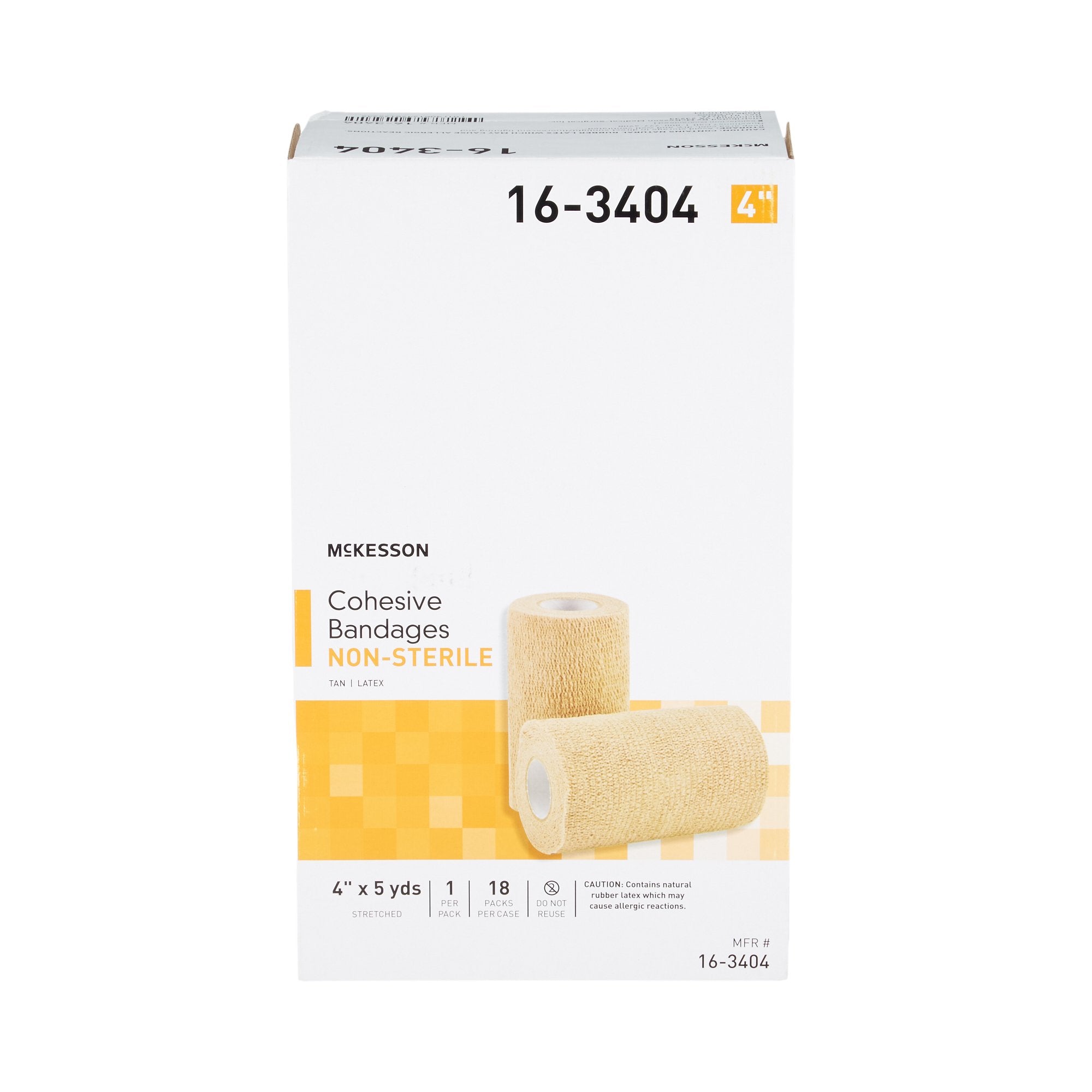 Cohesive Bandage McKesson 4 Inch X 5 Yard Self-adherent Closure Tan NonSterile Standard Compression, Packaging Type- Case