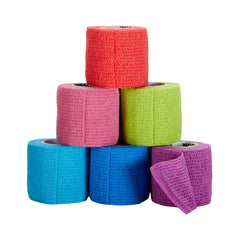 Cohesive Bandage McKesson 2 Inch X 5 Yard Self-adherent Closure Purple / Pink / Green / Light Blue / Royal Blue / Red NonSterile Standard Compression, Packaging Type- Case