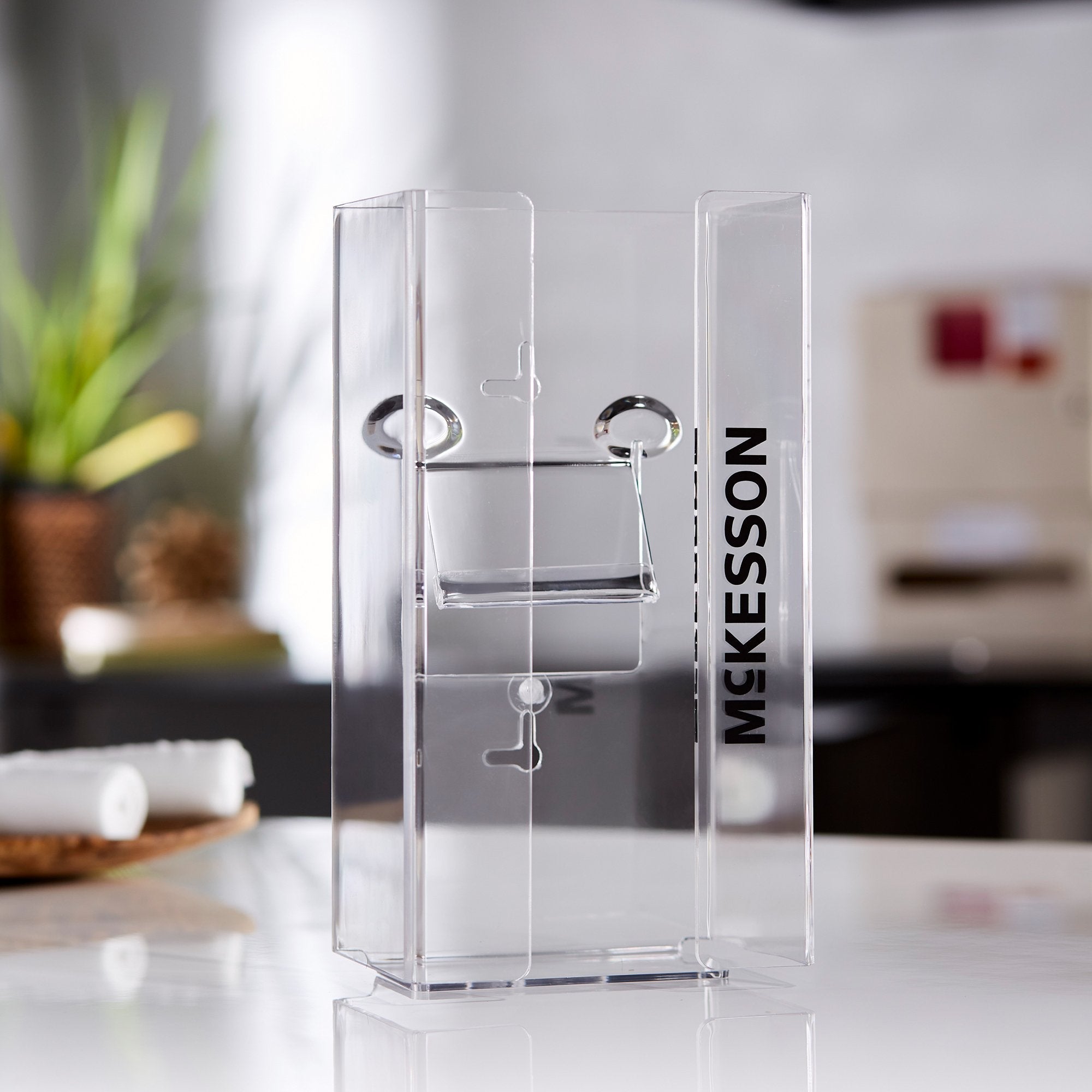 Glove Box Holder McKesson Horizontal or Vertical Mounted 1-Box Capacity Clear 4 X 5-1/2 X 10 Inch Plastic, Packaging Type- Case