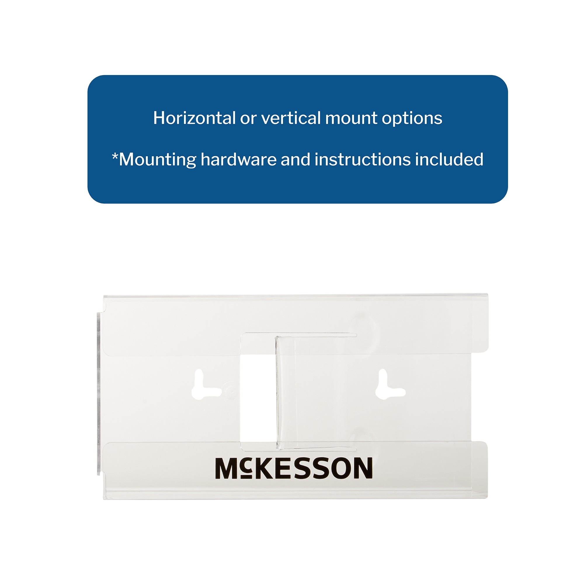 Glove Box Holder McKesson Horizontal or Vertical Mounted 1-Box Capacity Clear 4 X 5-1/2 X 10 Inch Plastic, Packaging Type- Each