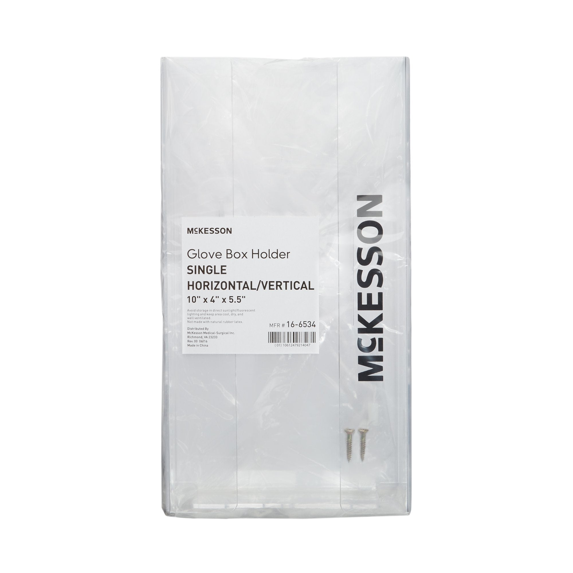Glove Box Holder McKesson Horizontal or Vertical Mounted 1-Box Capacity Clear 4 X 5-1/2 X 10 Inch Plastic, Packaging Type- Case