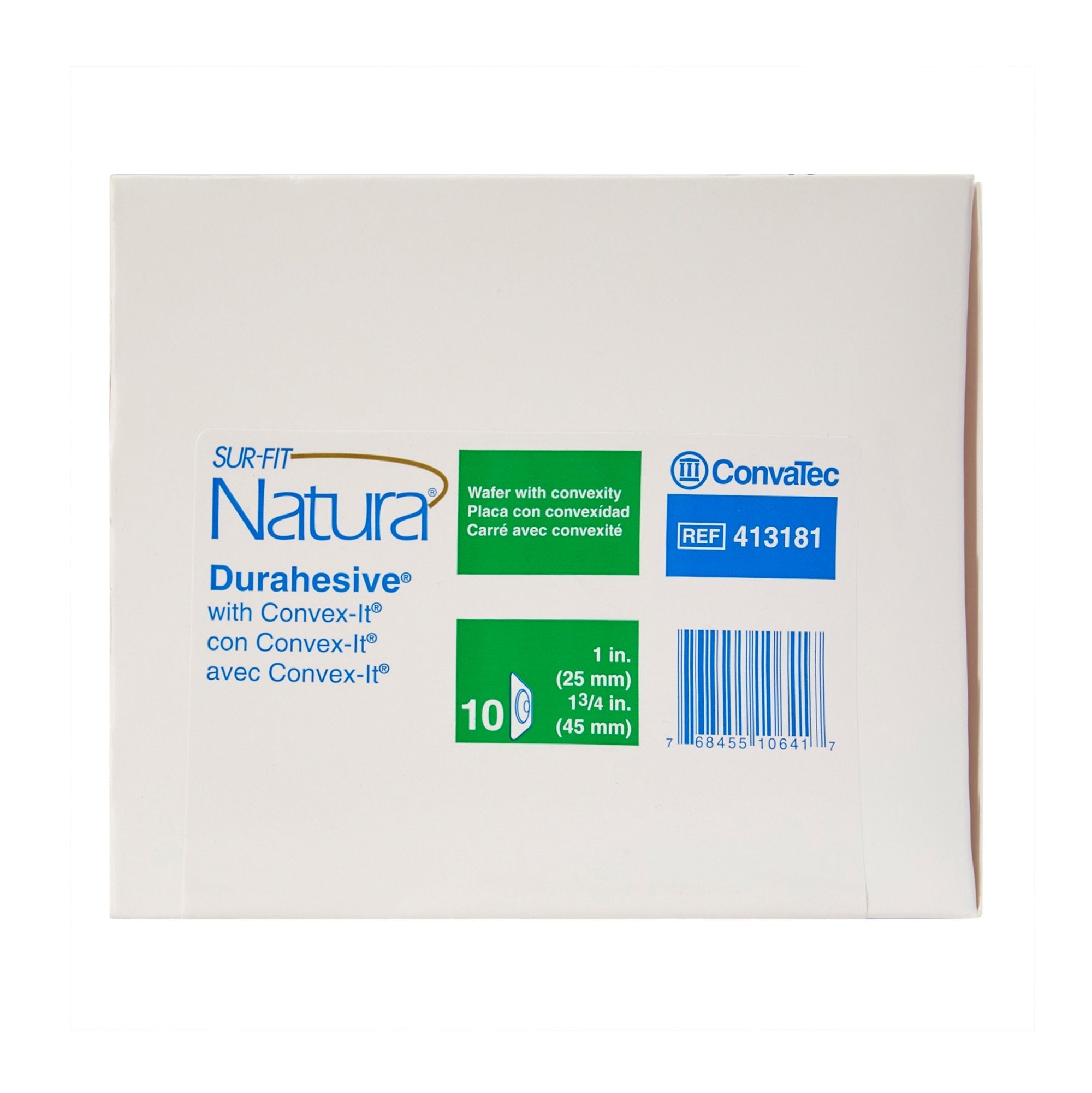 Ostomy Barrier Sur-Fit Natura Precut, Extended Wear Durahesive Adhesive 45 mm Flange Sur-Fit Natura System Hydrocolloid 1 Inch Opening 4-1/2 X 4-1/2 Inch,Packaging Type- Each