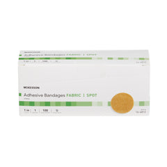 Adhesive Spot Bandage McKesson 1 Inch Fabric Round Tan Sterile, Packaging Type- Case