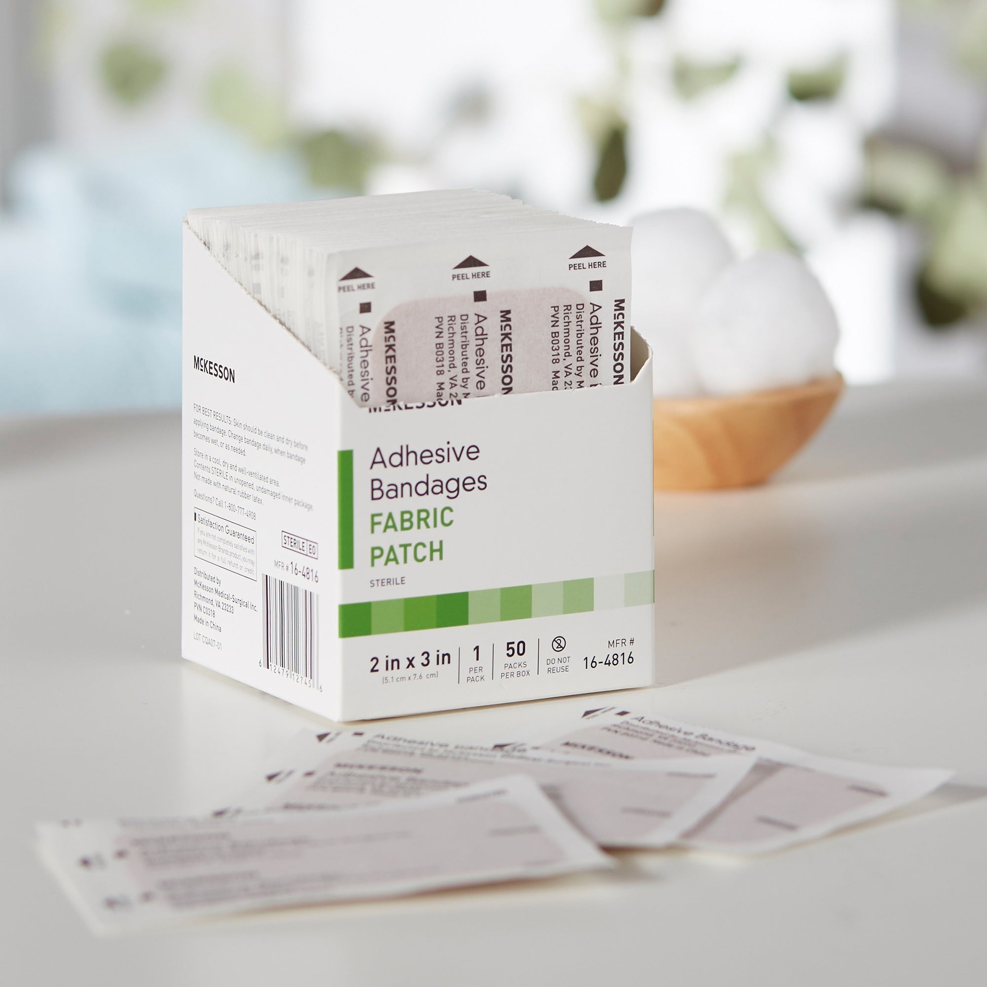 Adhesive Strip McKesson 2 X 3 Inch Fabric Rectangle Tan Sterile