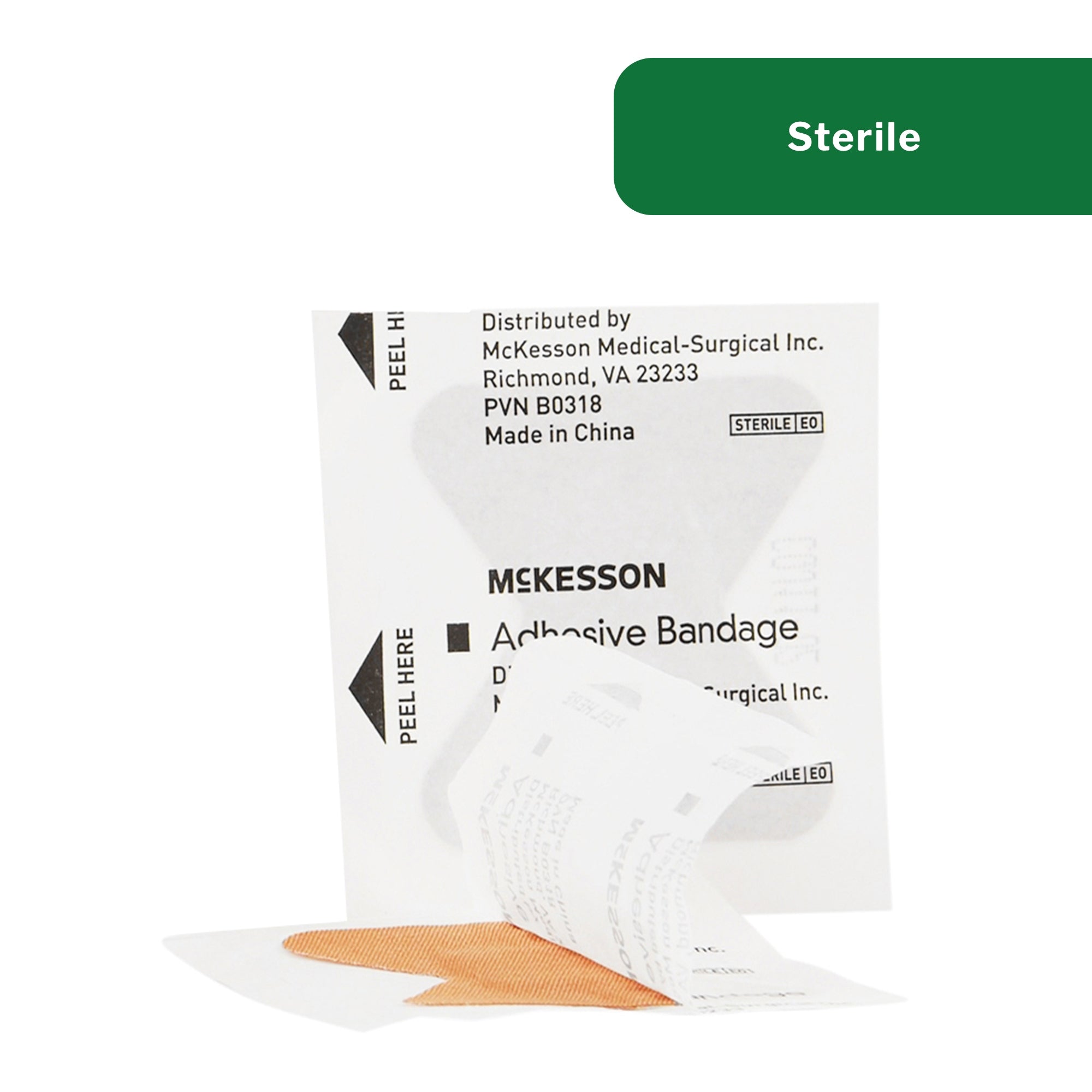 Tira adhesiva McKesson de 1,7 x 2 pulgadas, de tela, color canela, estéril, tipo de embalaje: estuche