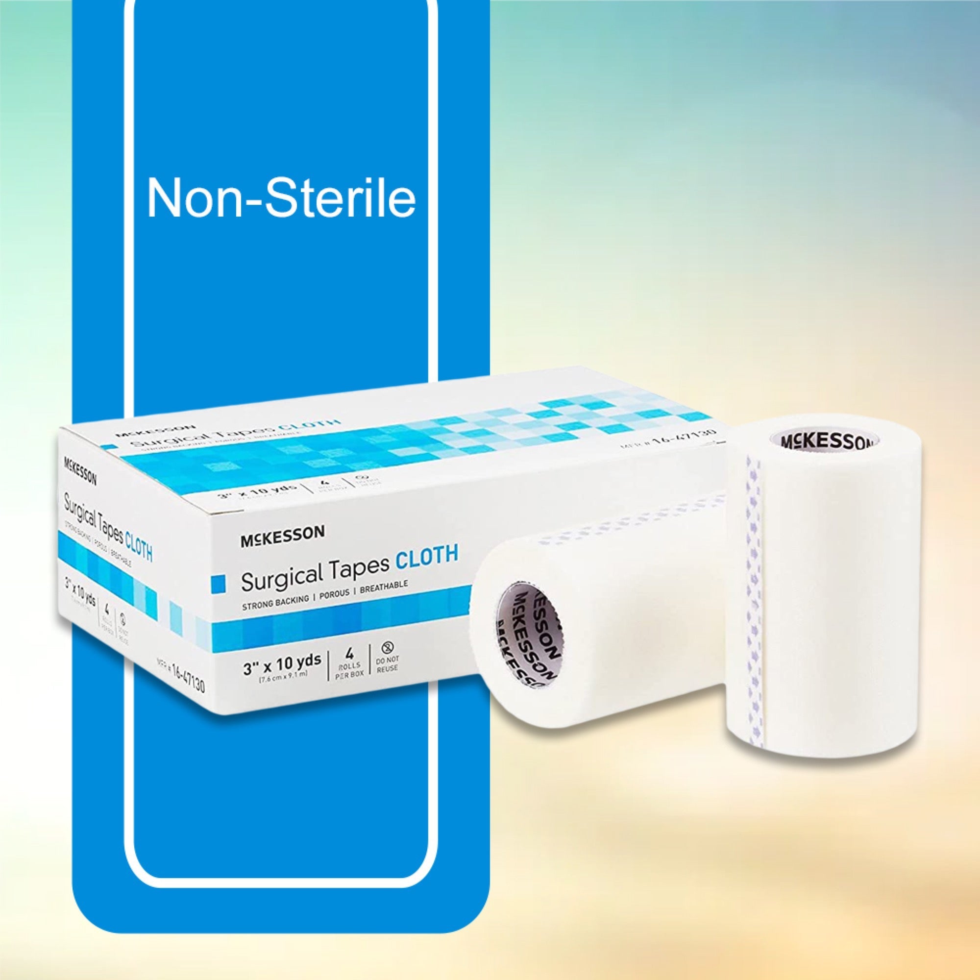 Medical Tape McKesson White 3 Inch X 10 Yard Silk-Like Cloth NonSterile