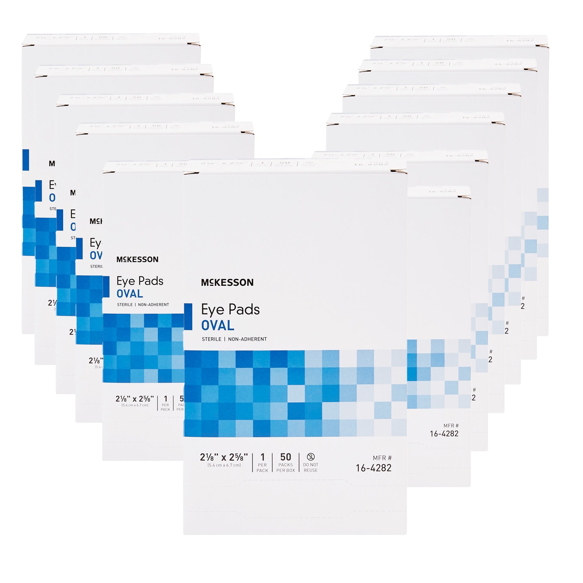 Almohadilla ocular McKesson de 2-1/8 x 2-5/8 pulgadas, estéril, 1 por paquete, tipo de embalaje: estuche